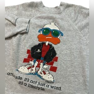 Vintage 1988 Men’s/Unisex Duck Graphic Sweatshirt XL Gray “ Attitude Lifestyle “